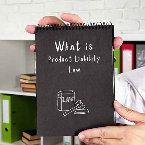 A book with the cover reading what is product liability